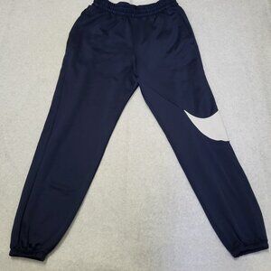 Y2K Nike Men's Large Big Swoosh Cuffed Sweatpants Blue Joggers